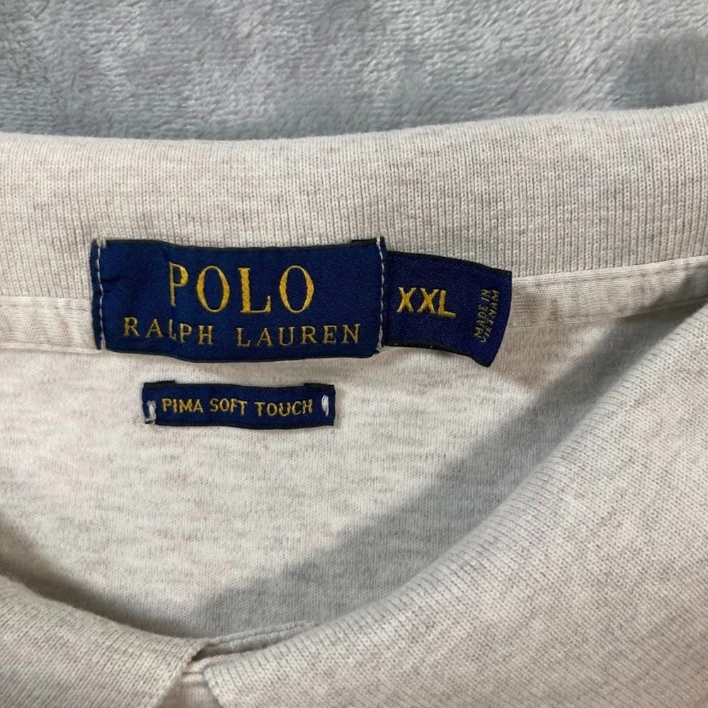 Polo Ralph Lauren Polo Shirt Mens 2XL Grey‎ Flesh Pony Short Sleeve PIMA Soft - Picture 2 of 9